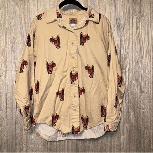 90s Y2K Barn Fly Button Down Western Shirt Saddle {Small} Vintage 100% Cotton